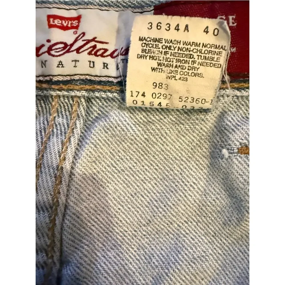 VTG Levi’s 545 Loose Fit Orange Tab Jeans 50X32  Light Wash Jeans Made In USA